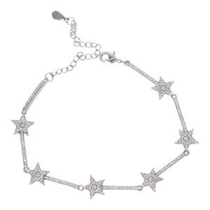 2.00cttw Round Cubic Zirconia micro-pavé Stars and Bars Tennis Bracelet 7"